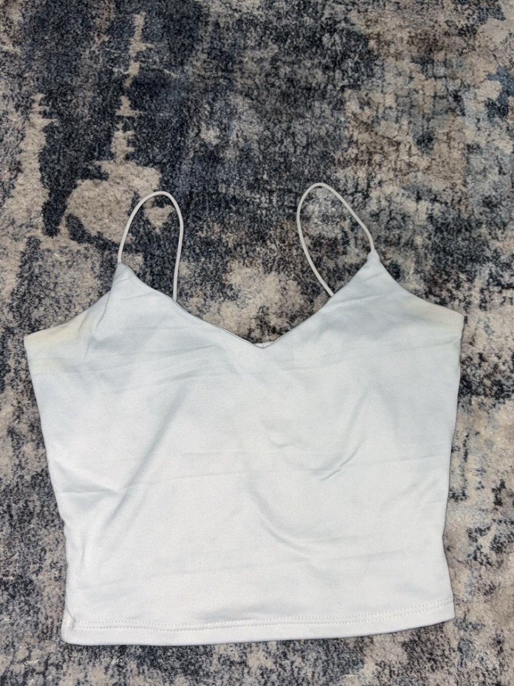 Women’s White V-Neck Spaghetti Strap Crop Top